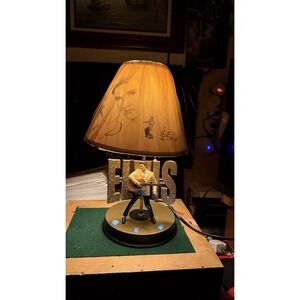 Elvis Presley Table Lamp w/ Figurine & Decorative Shade – Tested‎ Works